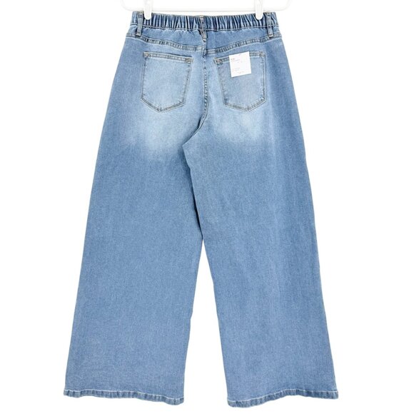 Vigoss Women's Wide-Leg Stretch Elastic Back Blue Denim Jeans Size 9/29 NWT - Picture 2 of 12